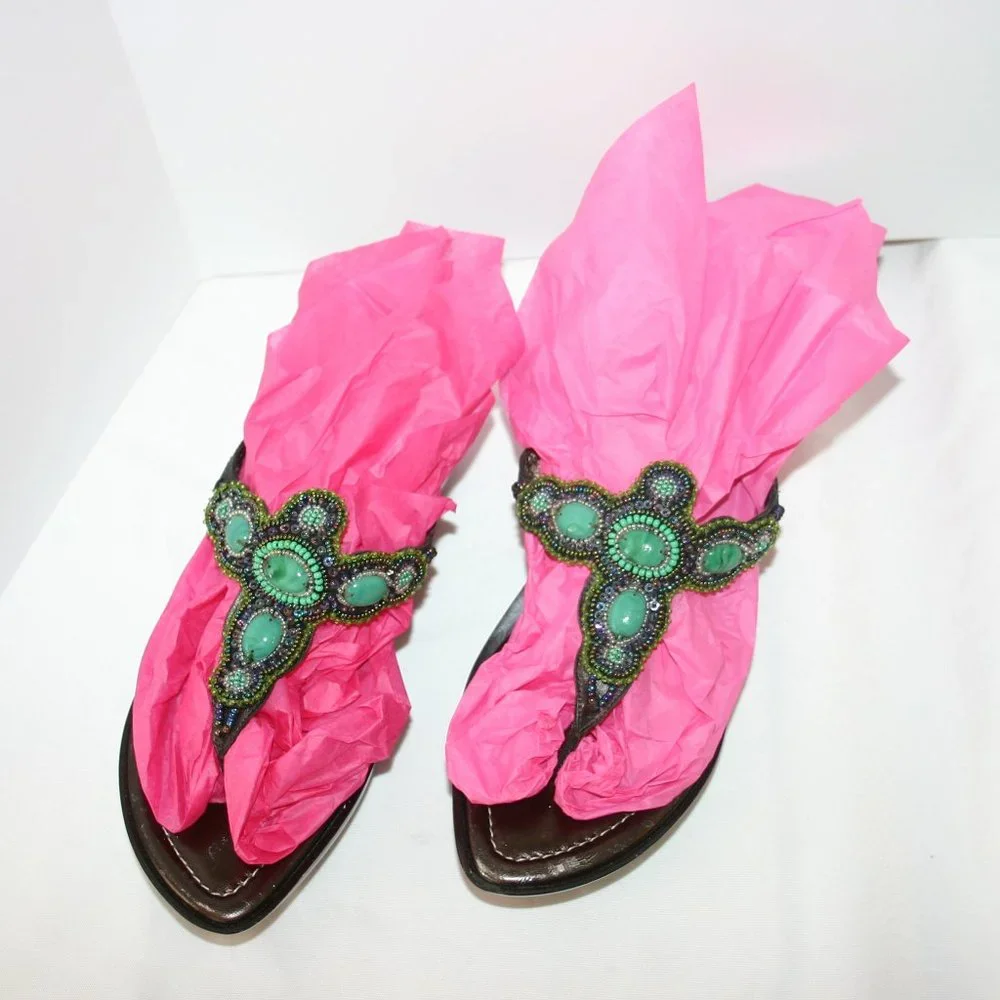 Donald Pliner Wedge Heel Sandal 'Cece" Size 8.5 J-894. New Condition. No box. - Picture 3 of 10